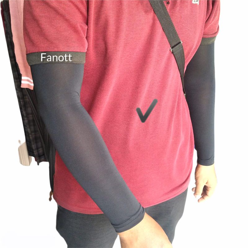 Deker tangan hitam cowok cewek spandex adem panjang 42cm