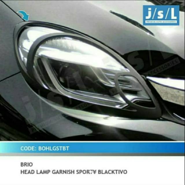 Garnish lampu honda brio lama hitam elegant