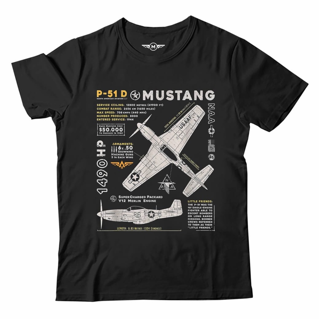 KAOS PENERBANG MUSTANG P51