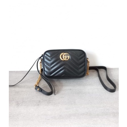 TAS WANITA GC GG MARMONT MINI QUILTED CROSSBODY BAG