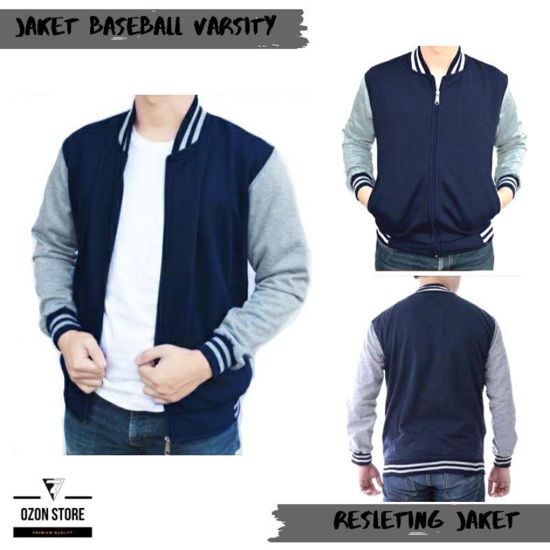 Jaket Baseball Resleting Zipper Polos