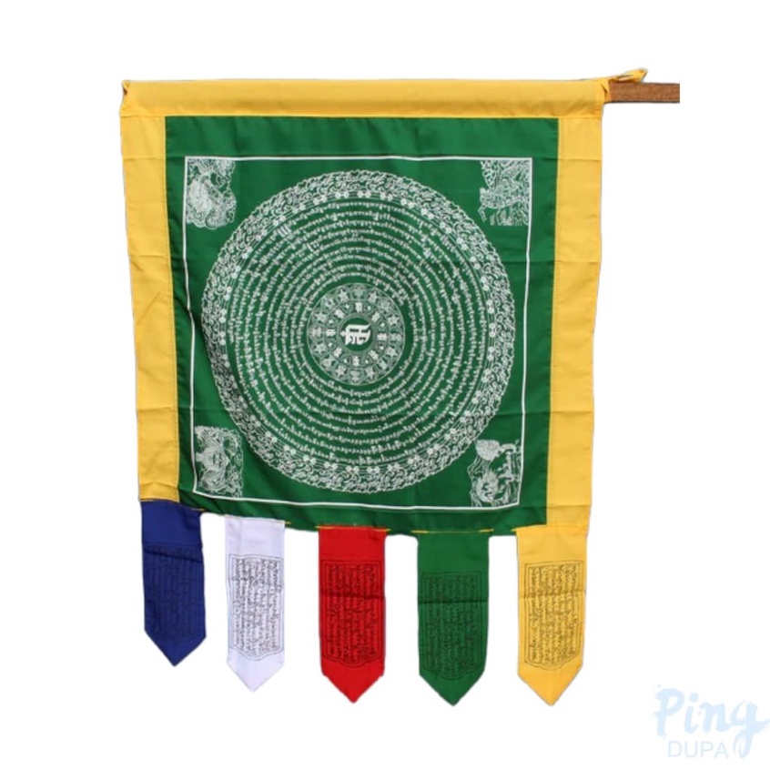 Bendera Keberuntungan Tibetan Lucky Mantra Flag Sudah Diblessing