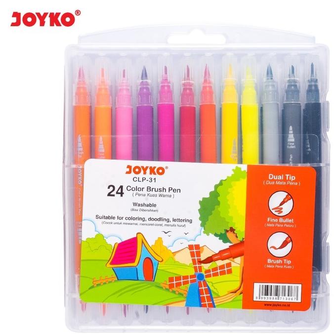 

[[COD]] Color Brush Pen Pena Kuas Warna Joyko CLP-31 24 Warna Color KOMPLIT Kode 81