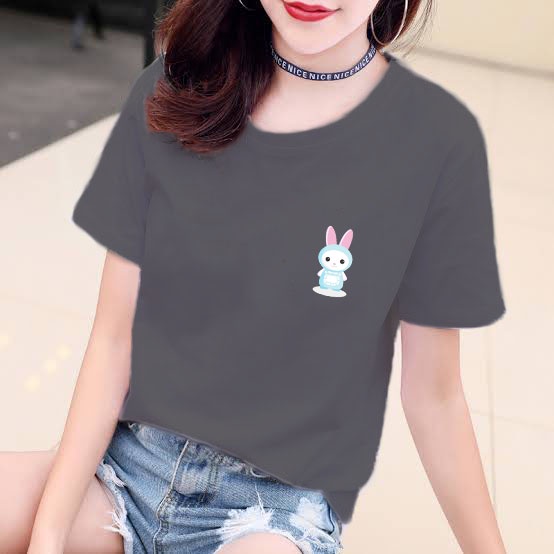 YOURSTYLE1119 - KAOS CUTE BUNNY BAJU KAOS WANITA DISTRO UNISEX OVERSIZE JUMBO KEKINIAN TERLARIS