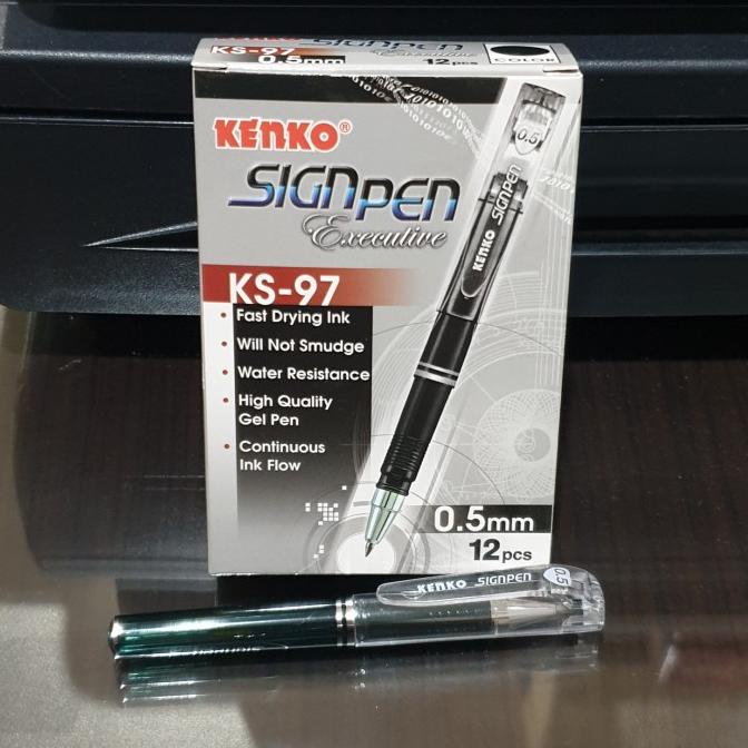 

[COD] Pulpen Sign Pen 0.5 mm isi 12 pcs Kenko KS-97 Gel Pena Cair Ballpen BERKUALITAS Kode 608