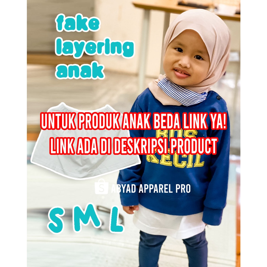 Fake Layering | Pelapis kaos agar terlihat 2 lapis | Inner | Mini Skirt | Kaos Rapper |  Layering tshirt  Accesories Bahan Cotton 100% Premium