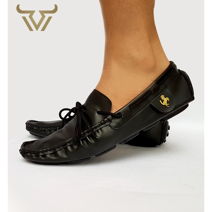 Mr darwis Gold horse slip on pria kulit mr002