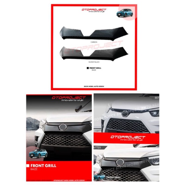 grill depan Raize  v1 Carbon Hitam front grill otoproject