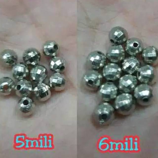 MANIK MOTE AKRILIK SILVER GOLD BAHAN CRAFT KERAJINAN TANGAN DIY