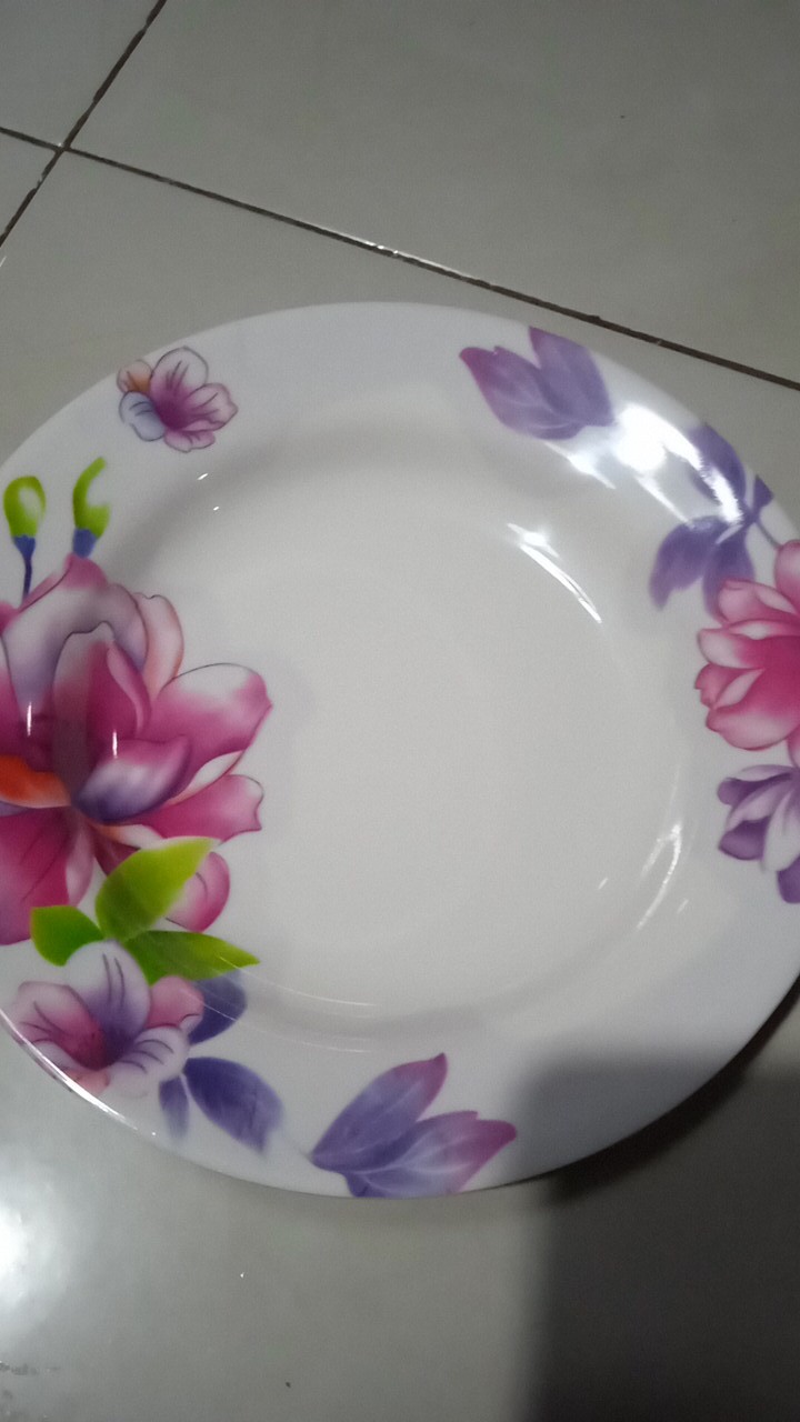 Piring Melamin Motif Bunga Ungu Unica M109