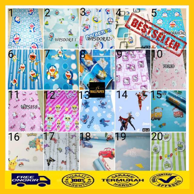  COD Termurah Wallpaper Dinding Motif Karakter Kartun l 