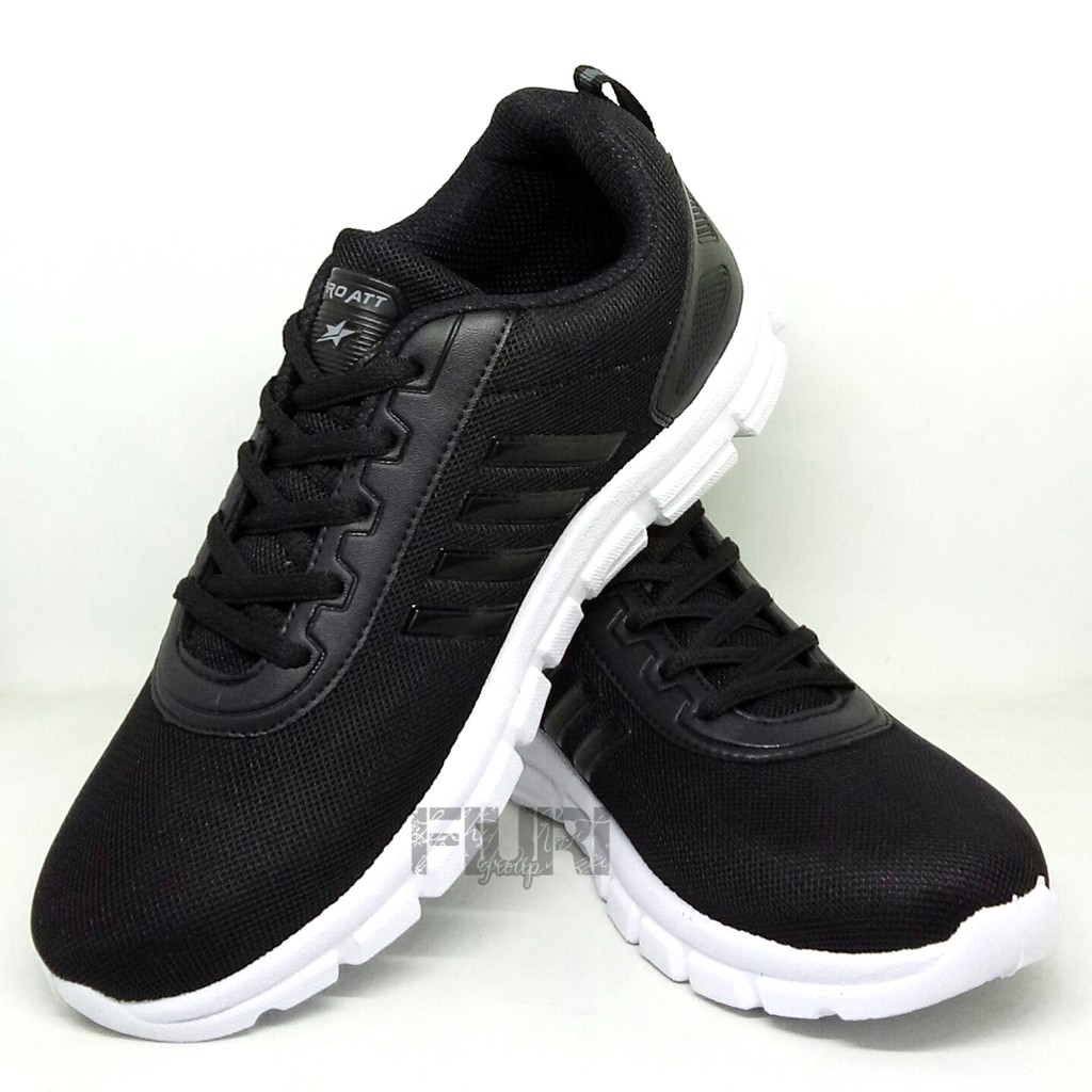 FIURI - Pro ATT Original - PC 870 HITAM PUTIH 39-43 - Sepatu Kets Pria - Sepatu Sneakers Pria - Sepatu Olahraga Sport Pria - Sepatu Casual Kanvas - Sepatu Jogging Lari Fitness Gym Senam Pria Sepatu Anak Laki-Laki Cowok - Sepatu Sekolah Bertali SD SMP SMA