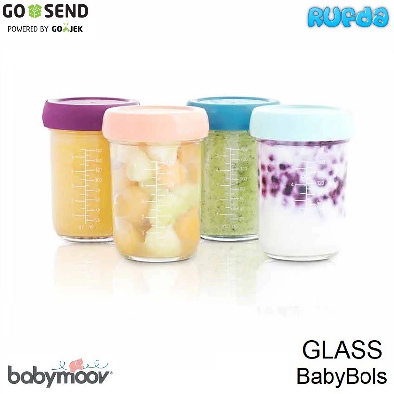 BabyMoov Glass BabyBols Kontainer Makanan Kaca 240ml