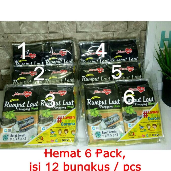 

Hemat 6 Pack Rumput Laut Mamasuka (isi 12 bks/pcs)