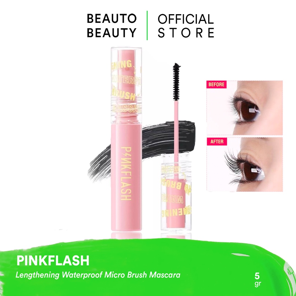 PINKFLASH Lengthening Waterproof Micro Brush Mascara / China Lasting Matte Lipcream Glossy Lipgloss 
