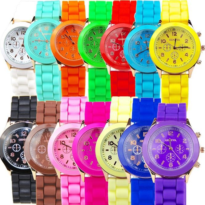 Geneva Fashion Strap Rubber Jam Tangan Wanita dan Pria ( Group ) - KRT