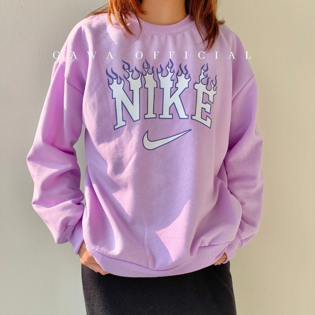 SWEATER OVERSIZE WANITA NIKE SWEATER WANITA PRIA KEKINIAN-lilac