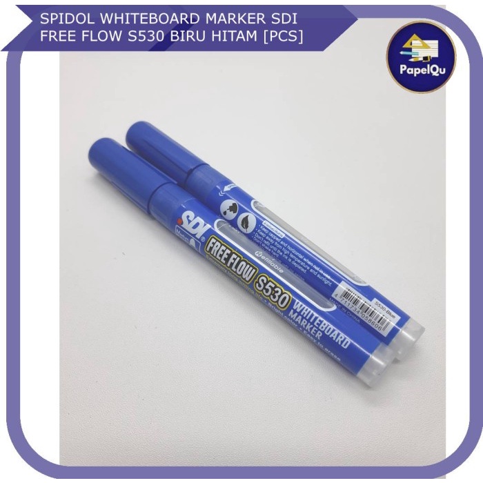 

Spidol Whiteboard Marker SDI Free Flow S530 Biru Hitam [PCS]