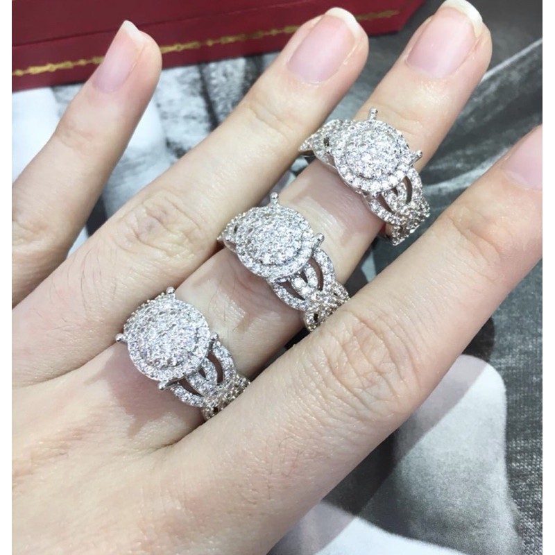 Cincin model berlian / Cincin Cantik Silver Emas