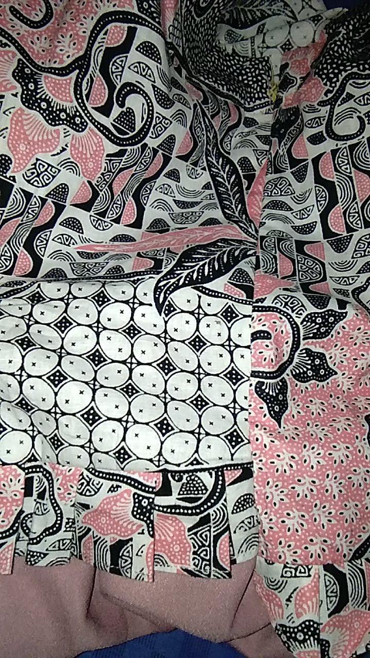 Ori Atasan Blus Batik Wanita Modern Halus Dolby Kombinasi Brokat Polos