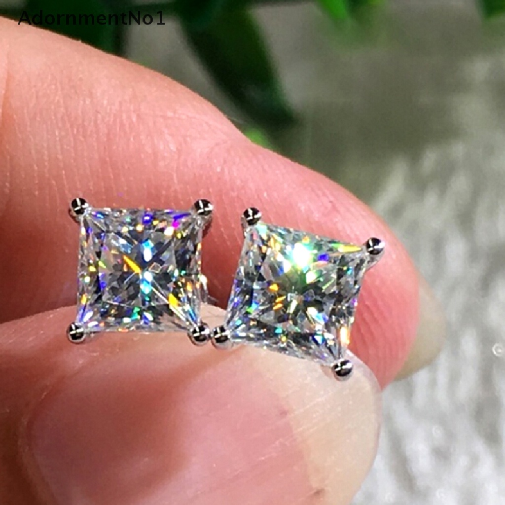 (AdornmentNo1) Anting Tusuk Desain Geometri Hias Kristal Gaya Mewah Untuk Wanita