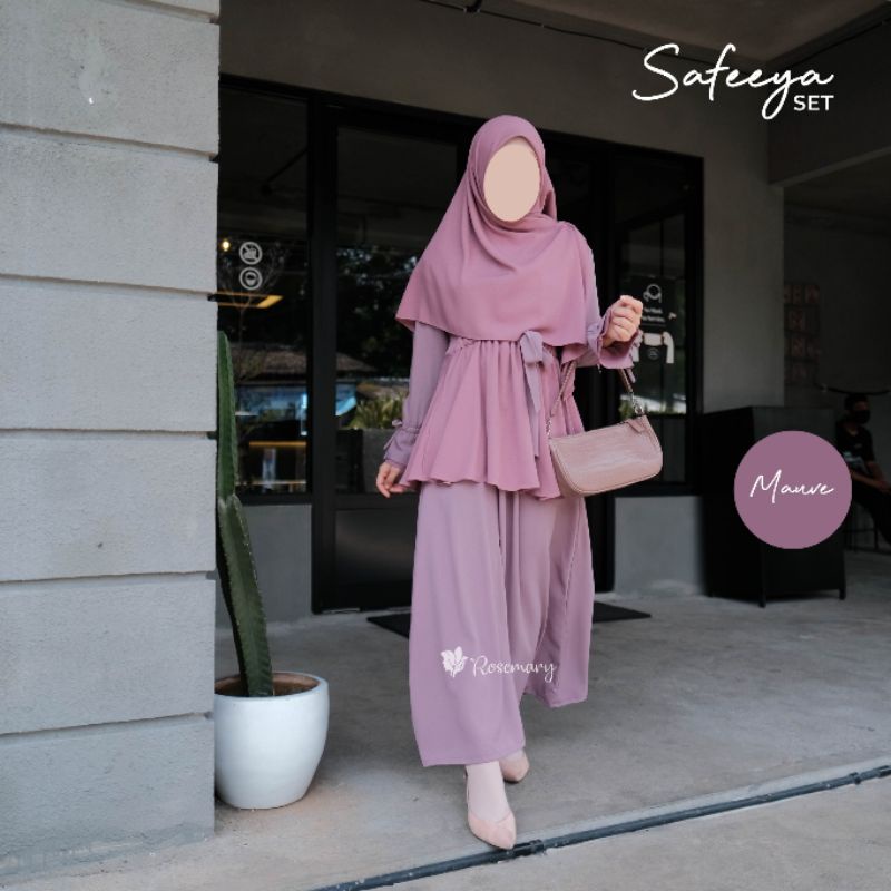 NEW ARRIVAL!! SAFEEYA SET By Rosemarybdg (Gamis+ Khimar) up-Mauve