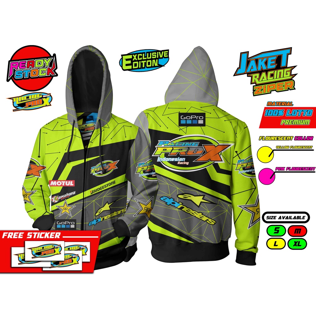 JAKET ZIPPER  RACING PRO X LIMITED EDITION EXCLUSIVE YELLOW GREY