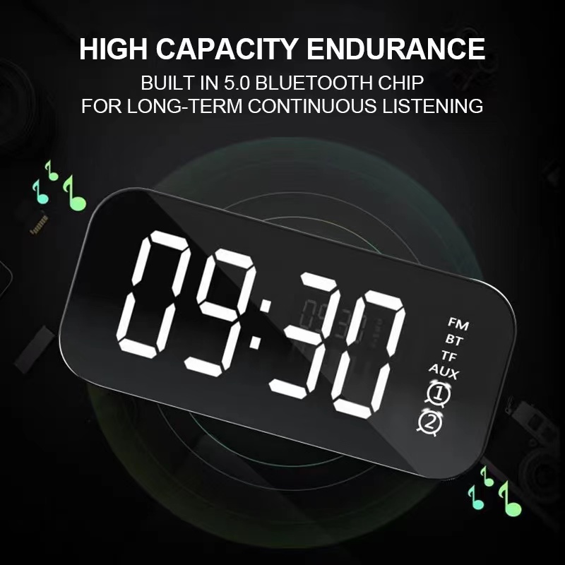 Speaker Bluetooth Stereo LED Display portable Jam Alarm High quality