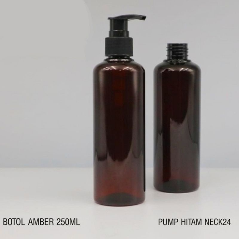 Botol Pump 250ml Amber / Botol Pump 250ml Coklat / Botol Amber 250ml Pump Lotion