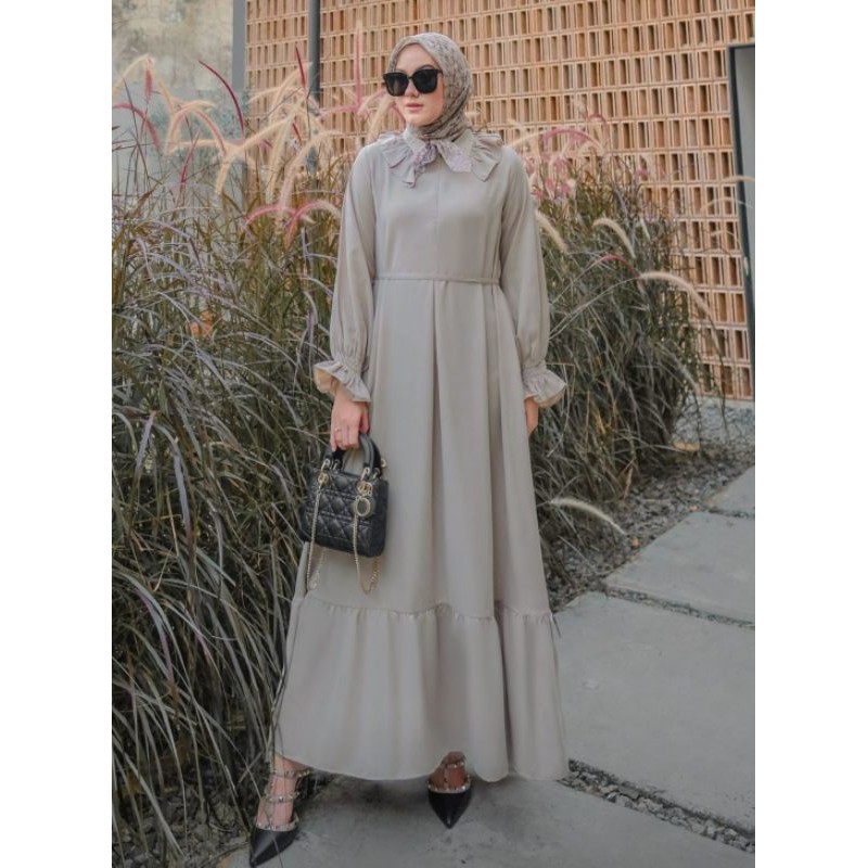 ZIA PLAIN DRESS by Kienka / Gamis Busui Murah / Dress Muslim Wanita Resleting Depan
