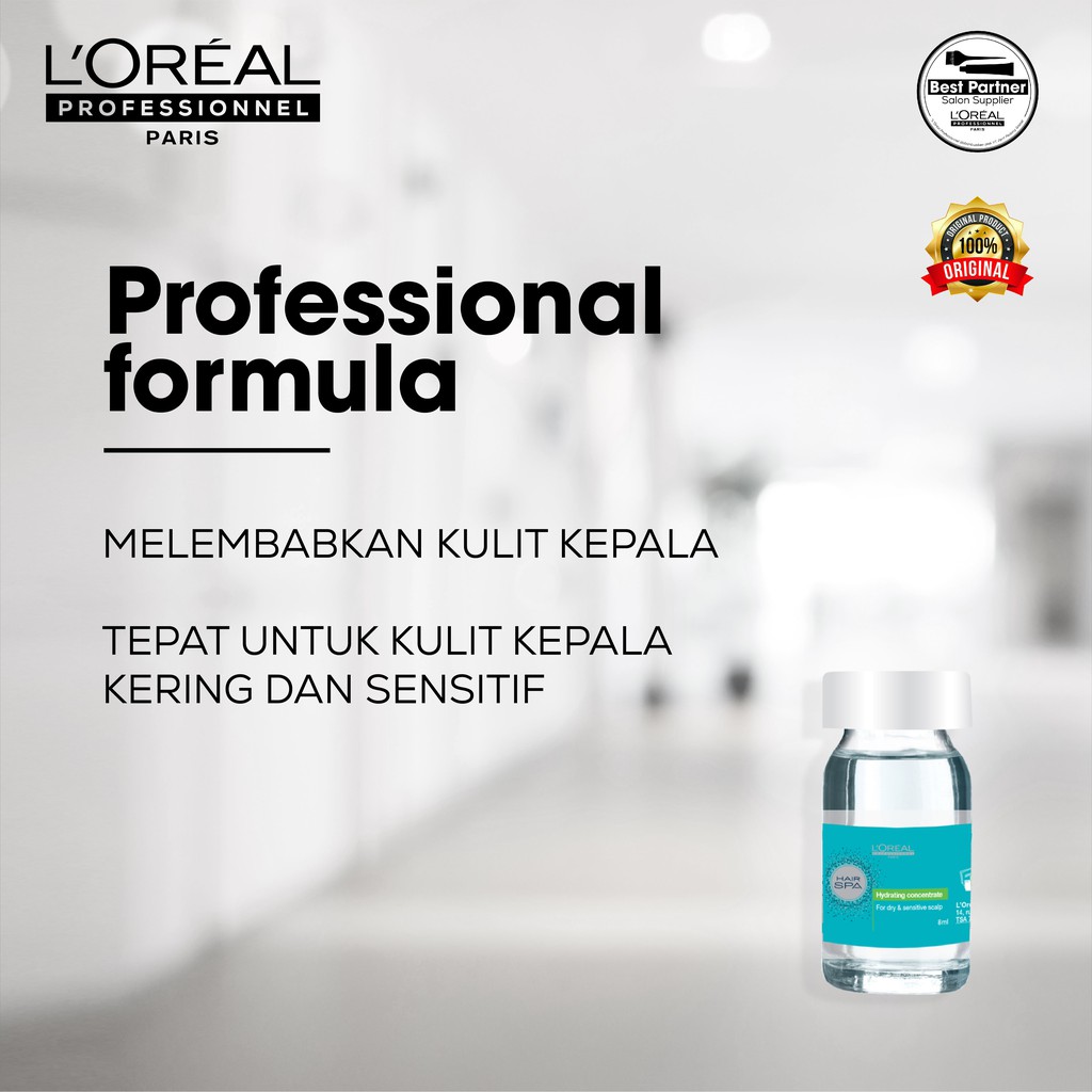 L'oreal Profesionnel Hair Spa Hydrating COncentrate For Dry &amp; Sensitive Scalp 8ml x 6 (Dus)