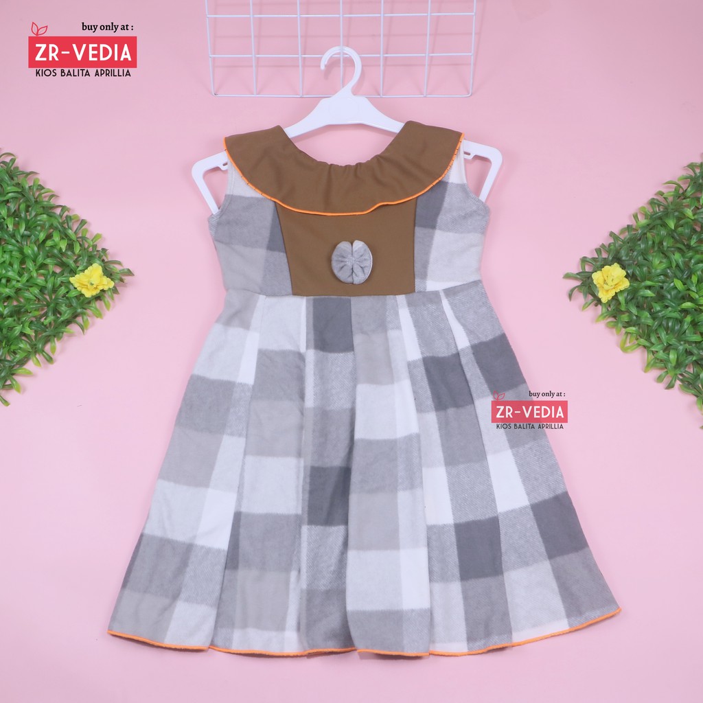 (BLUDRU FLANEL) Dress Cantika uk 6-7 Tahun / Baju Anak Perempuan Harian Yukensi Murah Grosir