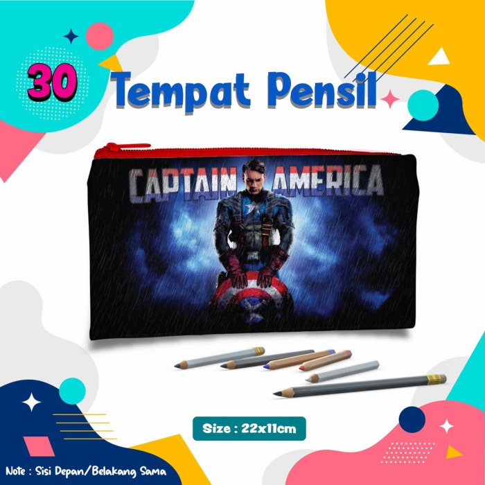 

Jual Tempat Pensil Anak Murah Gambar Captain Amerika, Ready Stok Sale!!!