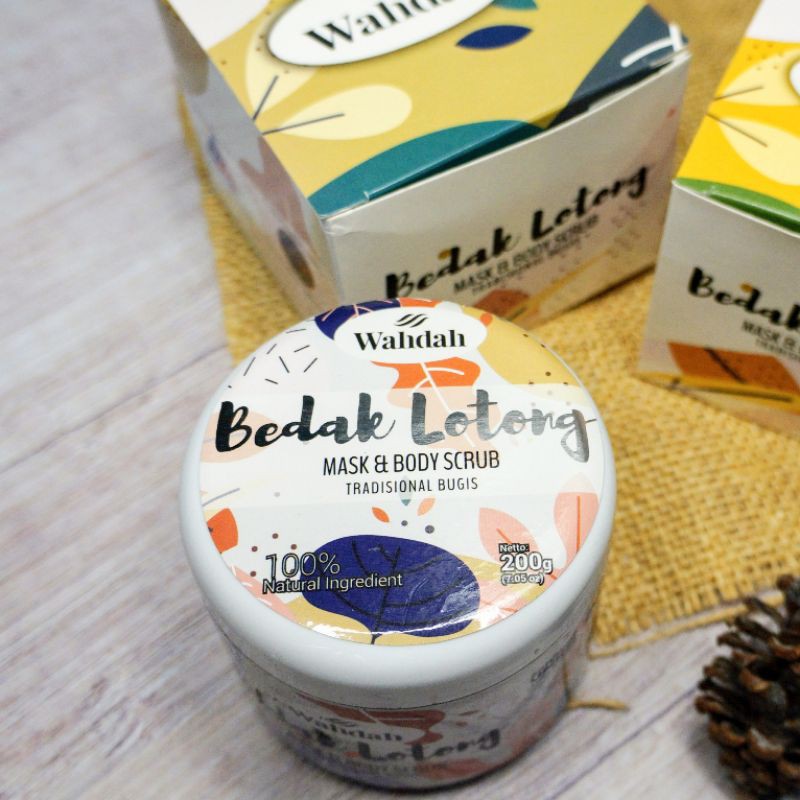 (COD) Bedak Lotong Wahdah | lulur hitam tradisional khas bugis - Face & Body Mask