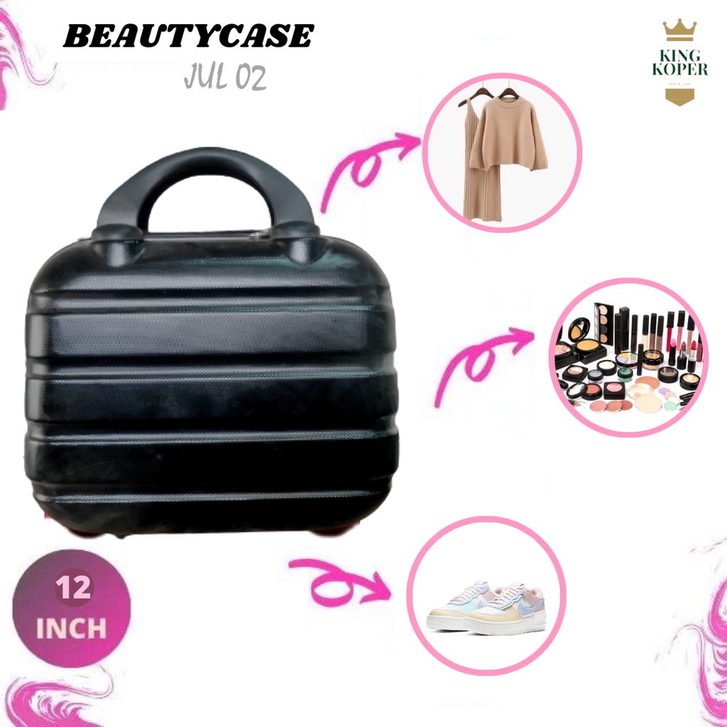 Beautycase koper 12 inch polo geneva 023 - koper motif - hardcase - travel bag - koper anak - COD