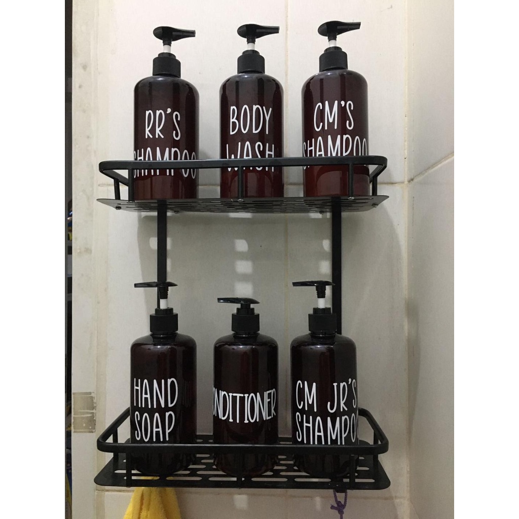 [RIX] Botol sabun Aesthetic Amber Coklat 500ml Custom Sticker Cutting