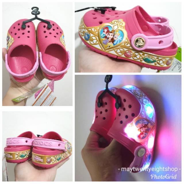 disney princess light up crocs