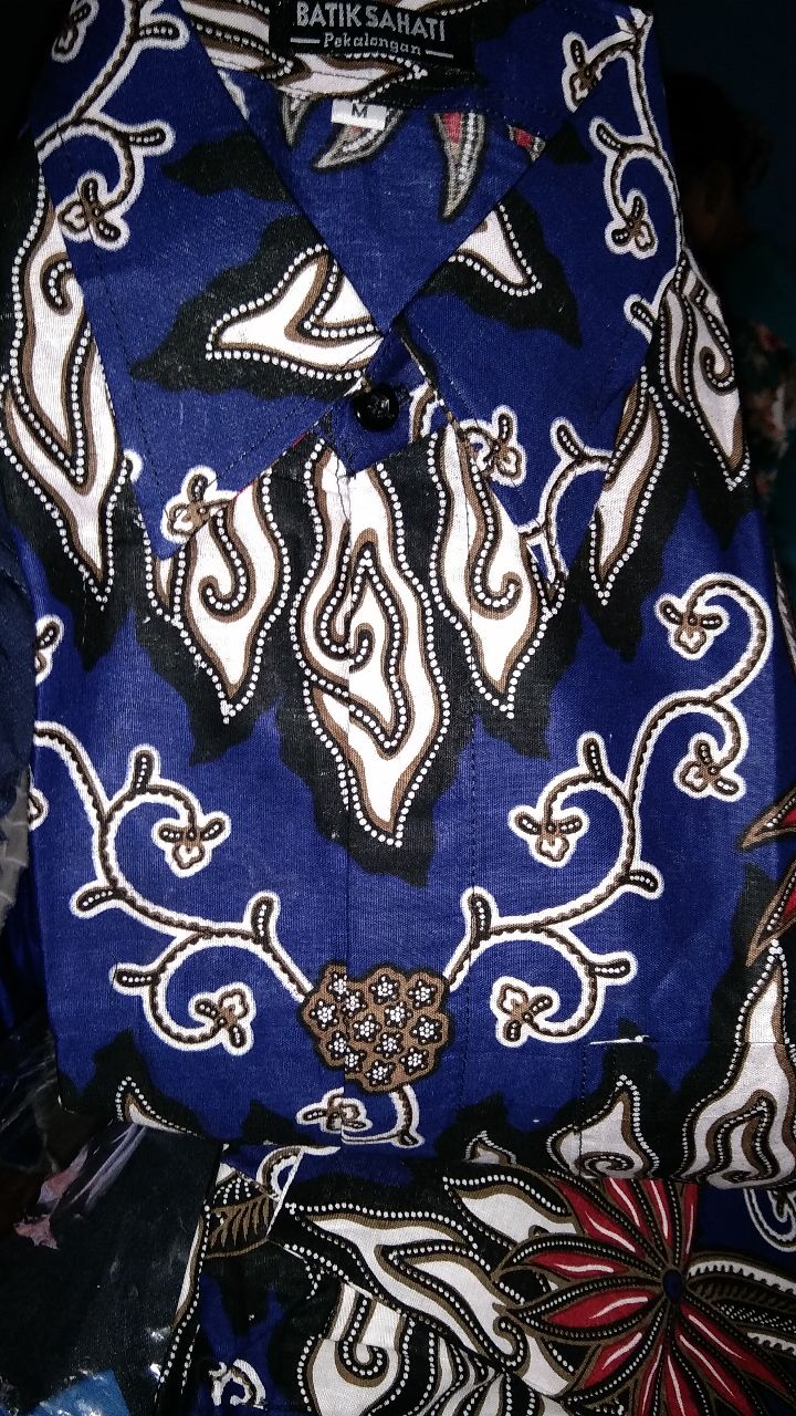 Set Couple Batik Muthia Navy (kemeja, Rok Span, Kebaya Muthia Navy Include Selendang)