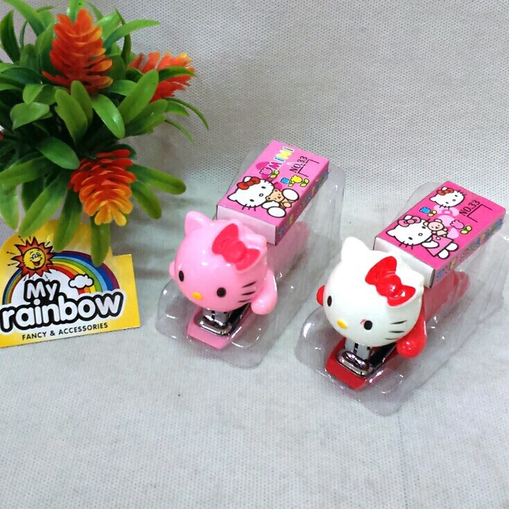 

Staples steples stepler kertas alat tulis hekter hackter lucu karakter E027 Hello kitty (06110907)