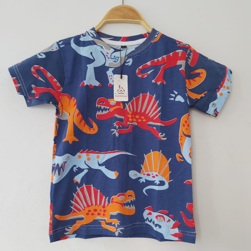 KAOS ANAK LAKI-LAKI FULLPRINT KARAKTER DINOSAURS NAVY