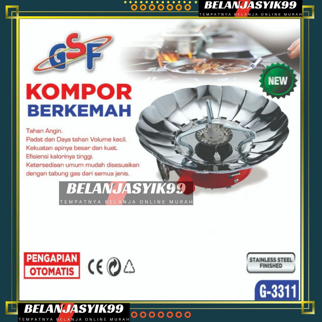 KOMPOR CAMPING WINDPROOF CAMPING STOVE / KOMPOR ANTI BADAI / KOMPOR KEMBANG  / KOMPOR MINI KEMBANG / KOMPOR BERKEMAH GSF G-3311 / KOMPOR KEMAH GSF G 3311 / GSF 3311