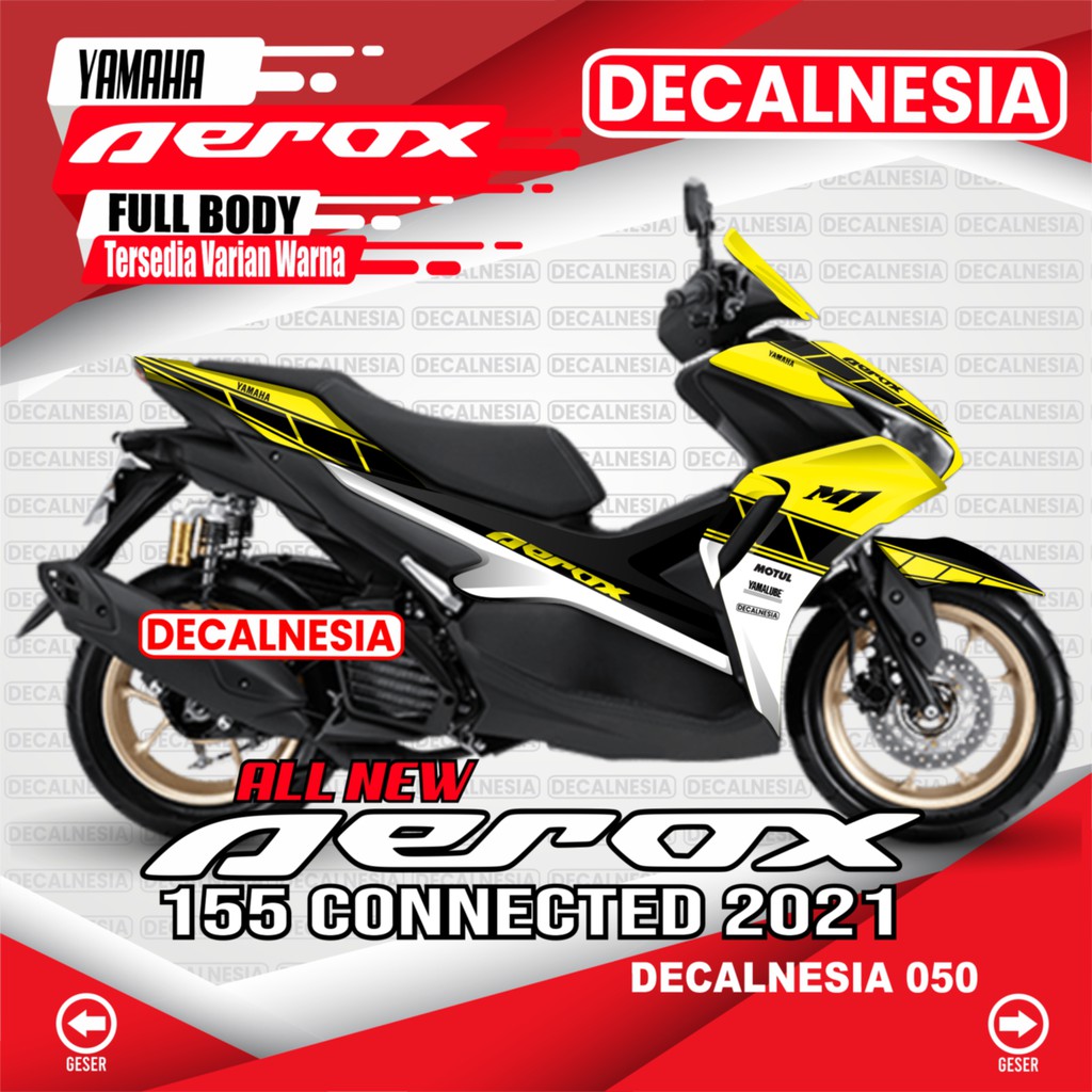 Decal Aerox 2021 Connected 155 Full Body Stiker ALL New Variasi Aksesoris Sticker Motor 2020 2022 20