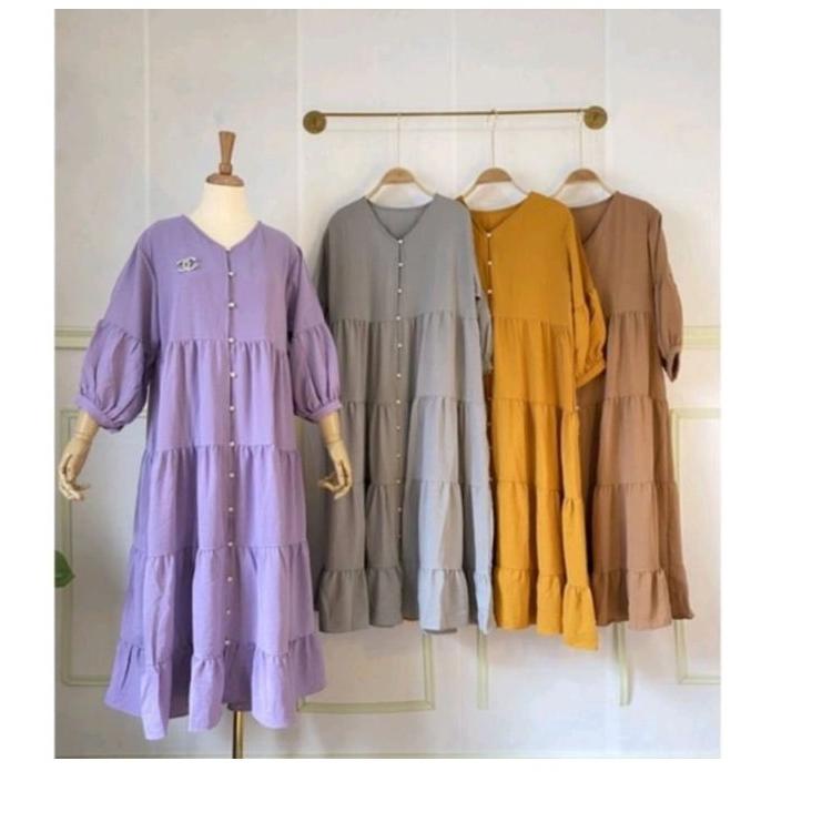Harga Bersahabat.. MIDI DRESS MUTIARA CRINCLE / MIDI DRESS CRINCLE AIRFLOW / MIDI DRESS JAMUR / MIDI