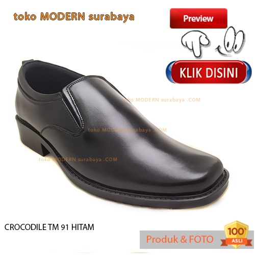 Sepatu pantovel pria casual CROCODILE TM 91 HITAM