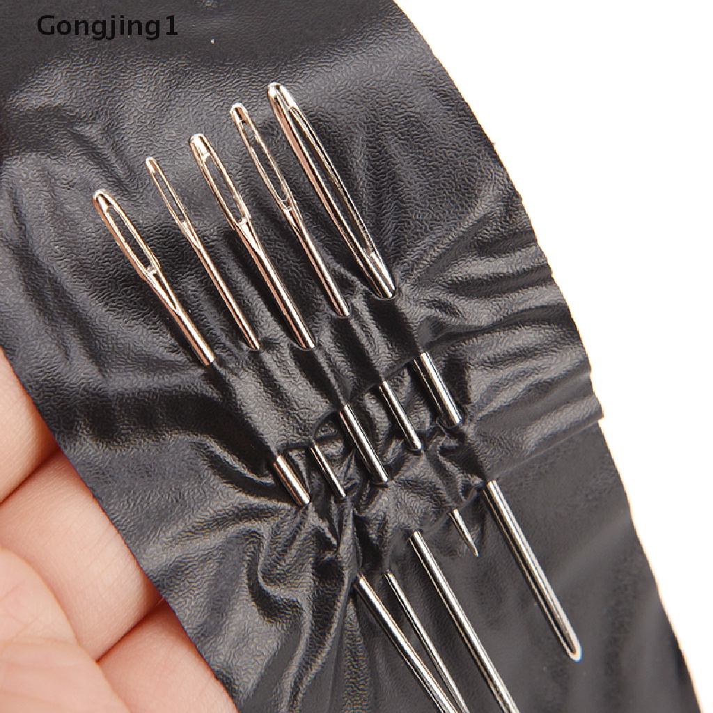 Gongjing1 1 Set / 55PCs Jarum Jahit Bahan Stainless Steel Untuk Kerajinan Tangan DIY