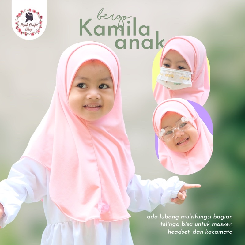 Bergo Kamila / bergo jersey couple anak dan dewasa