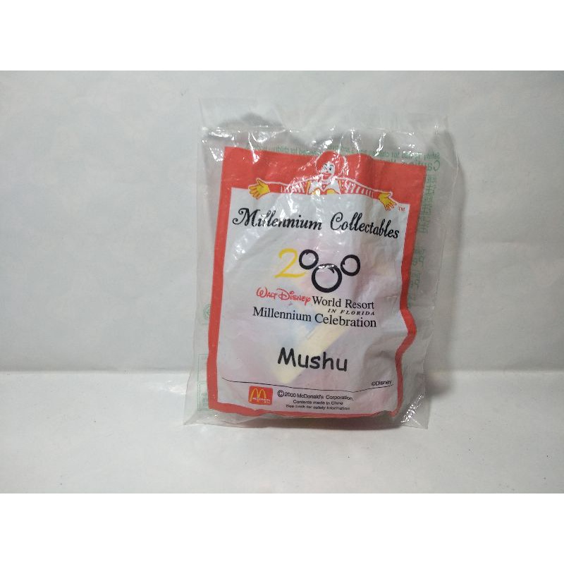 Boneka Naga Mushu Mulan Dragon Happy Meal Millenium Celebration Disney Mcd Plush Doll Mcdonalds Rare