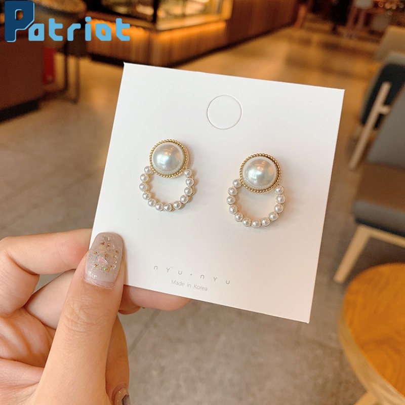 [ Women Pearl Circle Hoop Earrings Round Beads Earrings ] [  Girls Statement Drop Earrings  ]