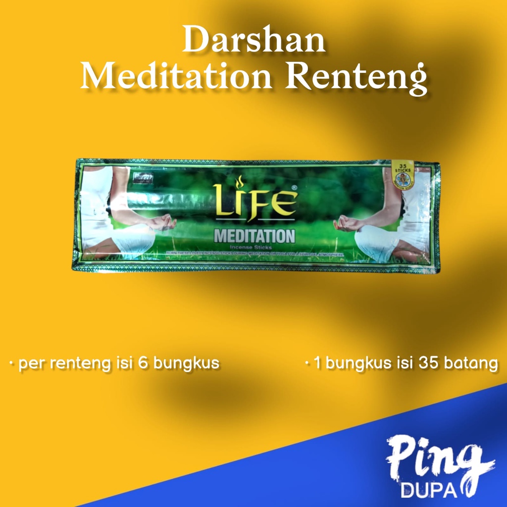 Per Renteng Dupa Life Meditation Isi 6 Bungkus Hio By Darshan India