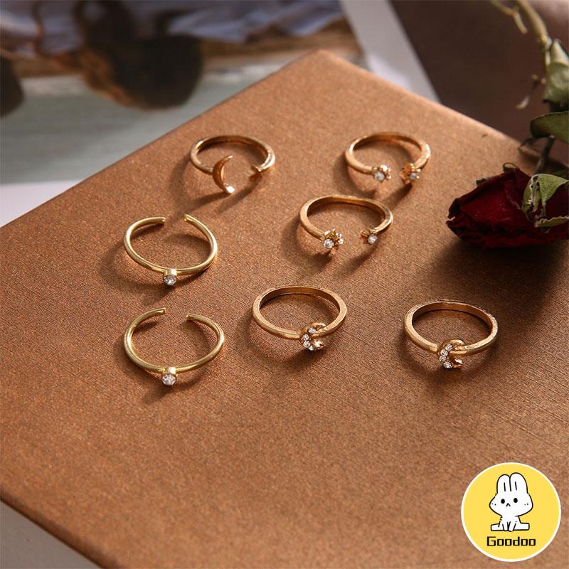 2022 Baru Fashion Cincin Set Klasik Cincin Susun Set Aksesoris Perhiasan Wanita -Doo